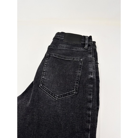 Everlane Jeans Women’s Sz 26 R High Rise Slim Straight Stretch Black Button Fly - Picture 4 of 7